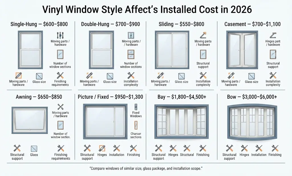 Vinyl window style affects